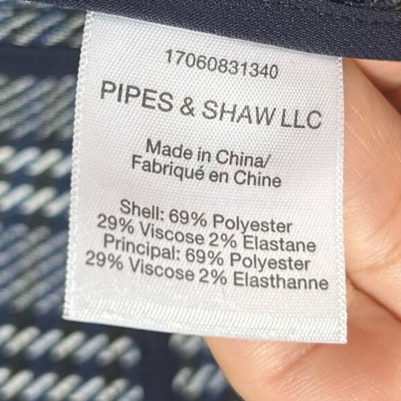 VERONICA BEARD Vertical Stripe Asymmetrical Moto in Navy And White Size 6 - Picture 9 of 10